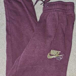 Nike' Maroon Jogger Pants